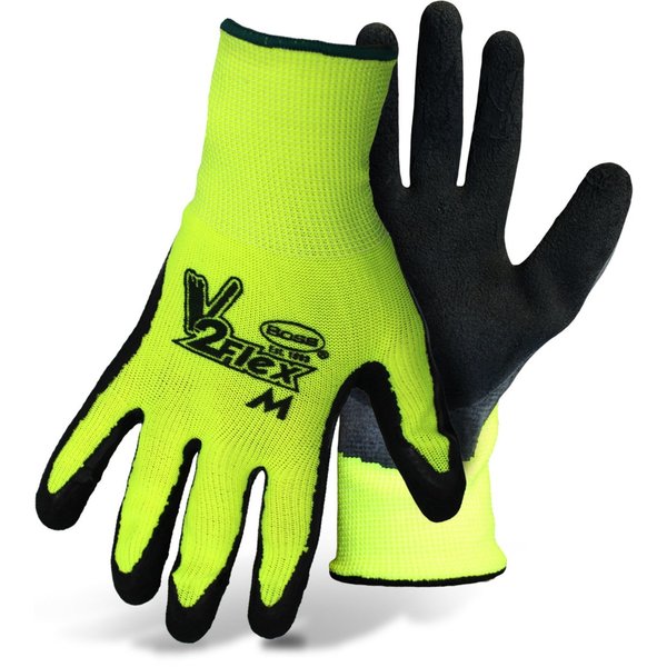 Boss V2 Flexi Grip Men's Indoor/Outdoor Hi-Viz Gloves Black/Green M 1 pair 8412M